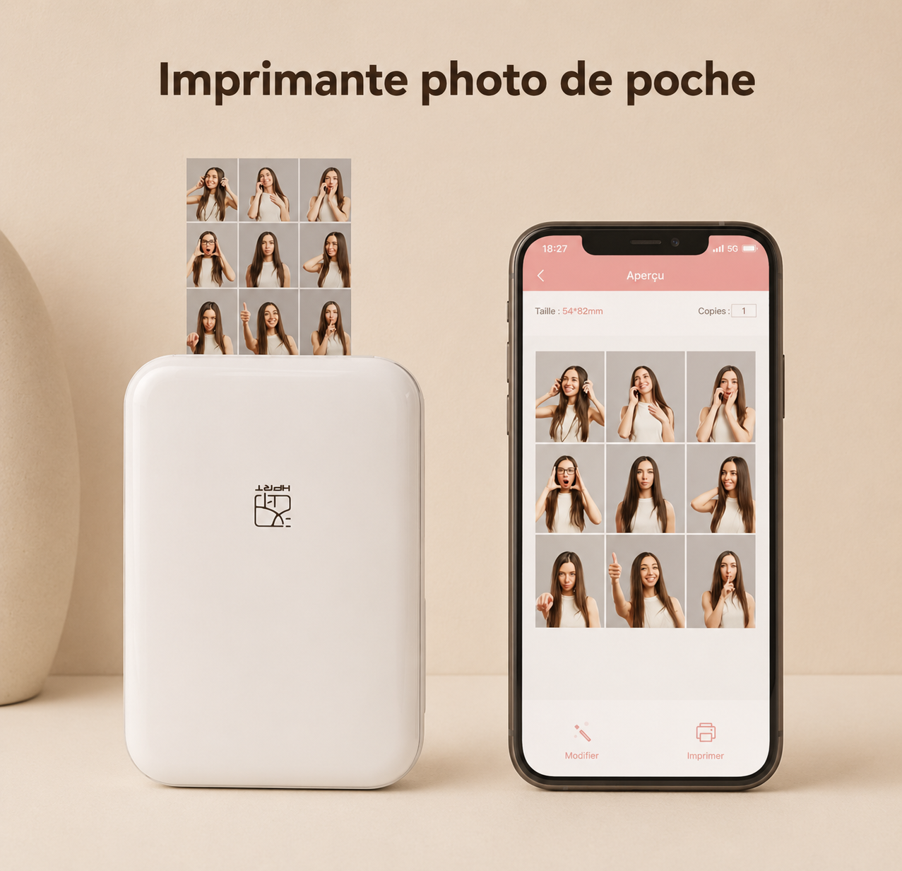 Memory Maker™ Mini Imprimante Photo Portable - Souvenirs Instantanés Bluetooth