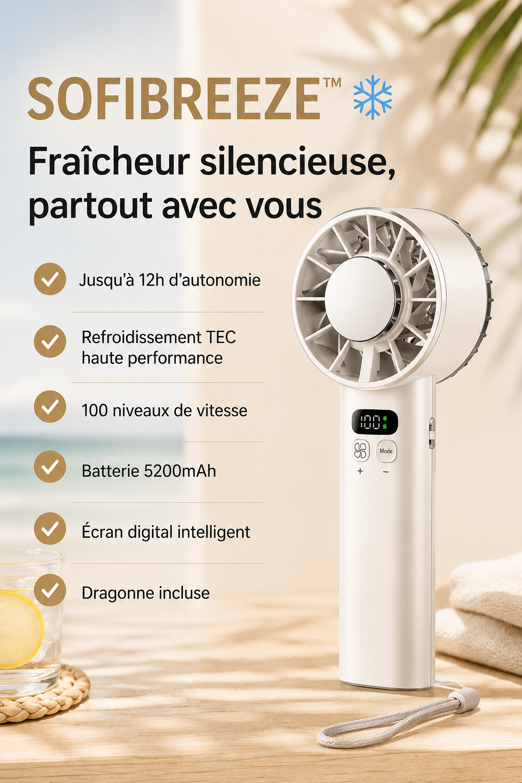 SofiBreeze™ – Icy Effect Portable Fan | Instant Freshness Everywhere