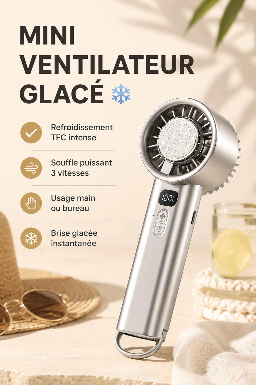 SofiBreeze™ – Ventilateur Portable Effet Glacé | Fraîcheur Instantanée Partout