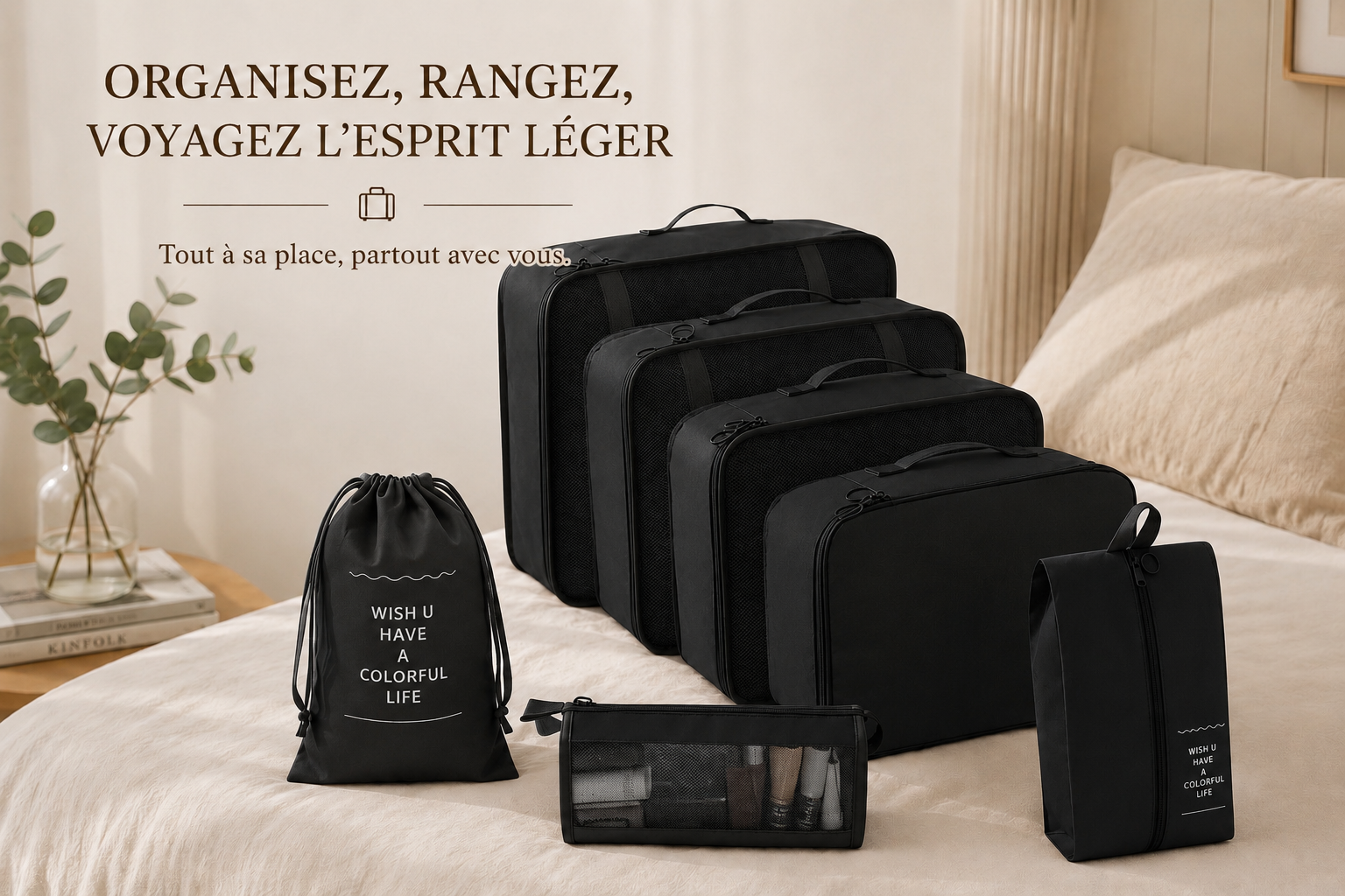 Set de organizadores de equipaje - Viaje organizado 7 piezas