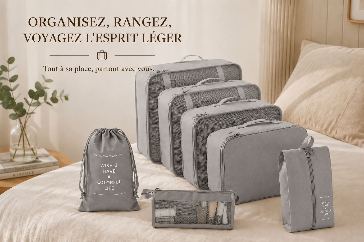 Set de organizadores de equipaje - Viaje organizado 7 piezas